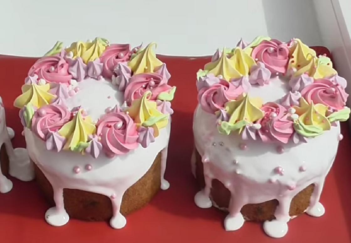 Как украсить пасхальный кулич: глазурь, посыпки и орнаменты Пасхальный венок из швейцарской меренги