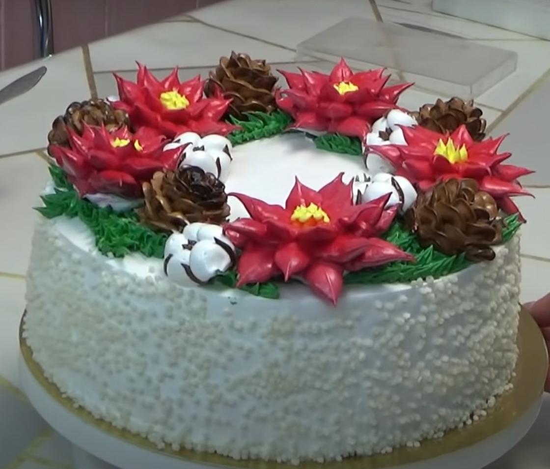 Новогодний торт создаем праздничные идеи для эффектного угощения Украшение кремом