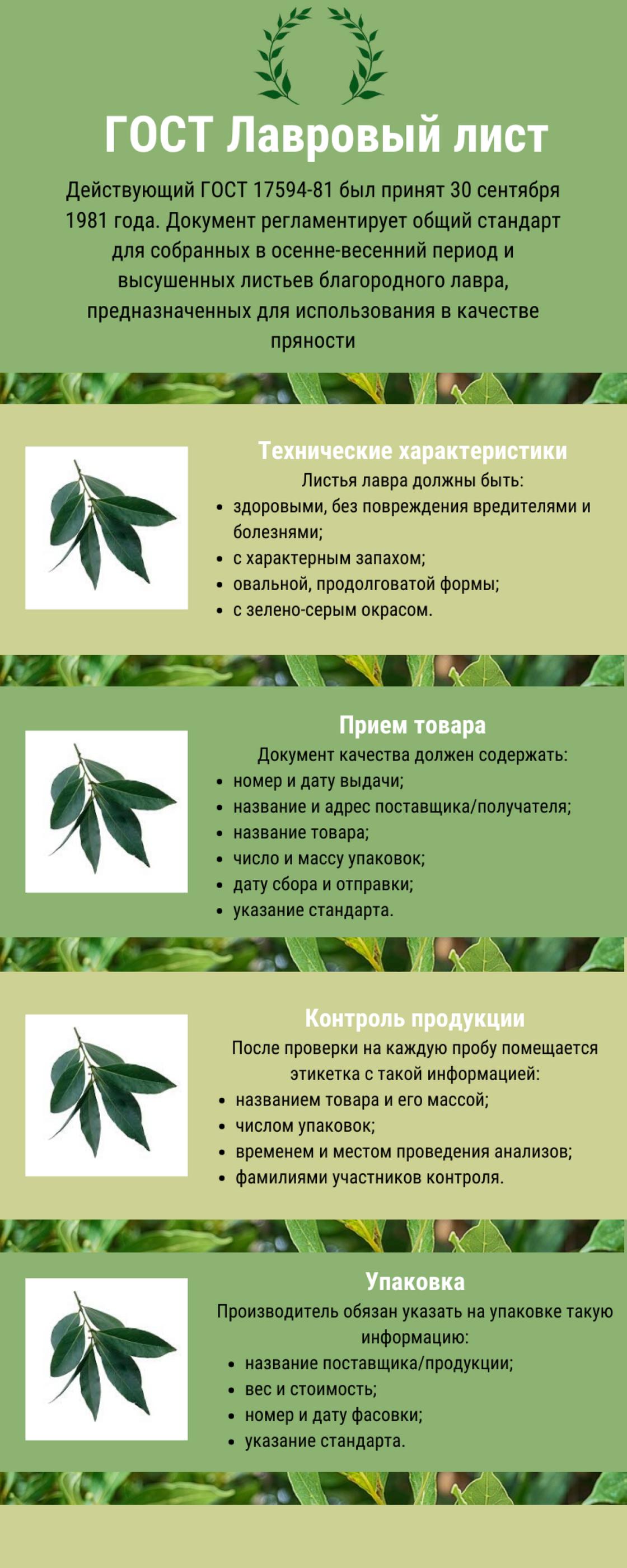 ГОСТ Лавровый лист: общие положения