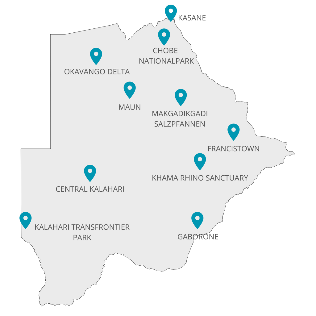Оглядова карта Ботсвани