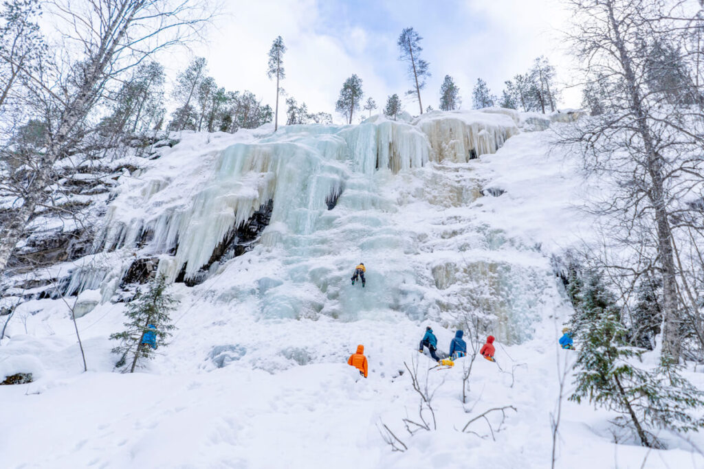Ice climbing Korouoma Canyon Finland