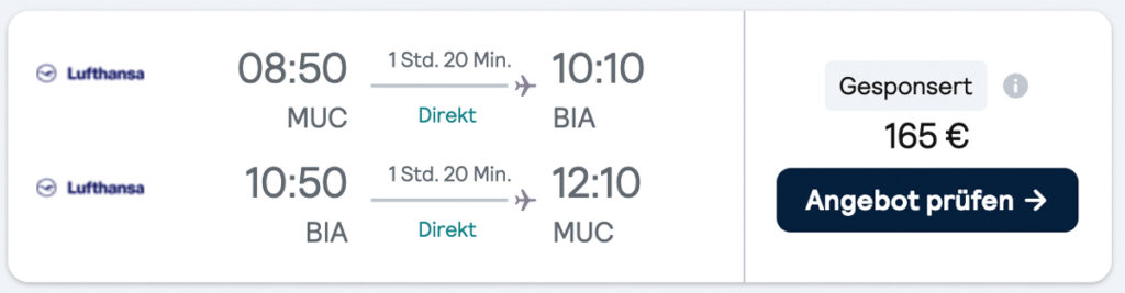 Flights to Corsica with Lufthansa