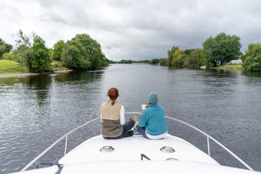 Chilling on the houseboat in Ireland