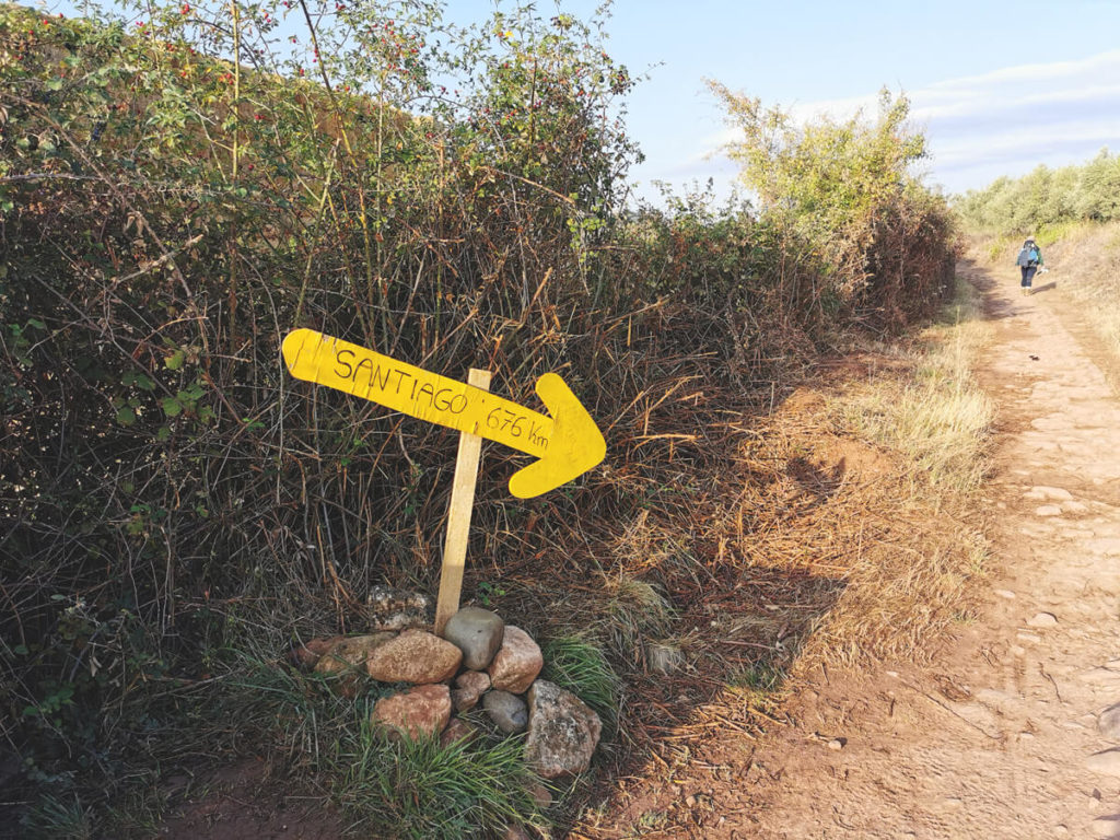 Jakobsweg-Camino-Frances-Wegweise-Schild