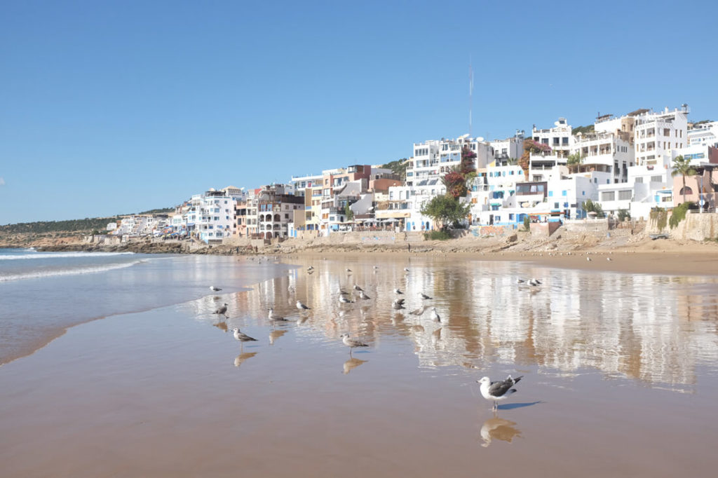 Marokko-Route-Taghazout-Strand