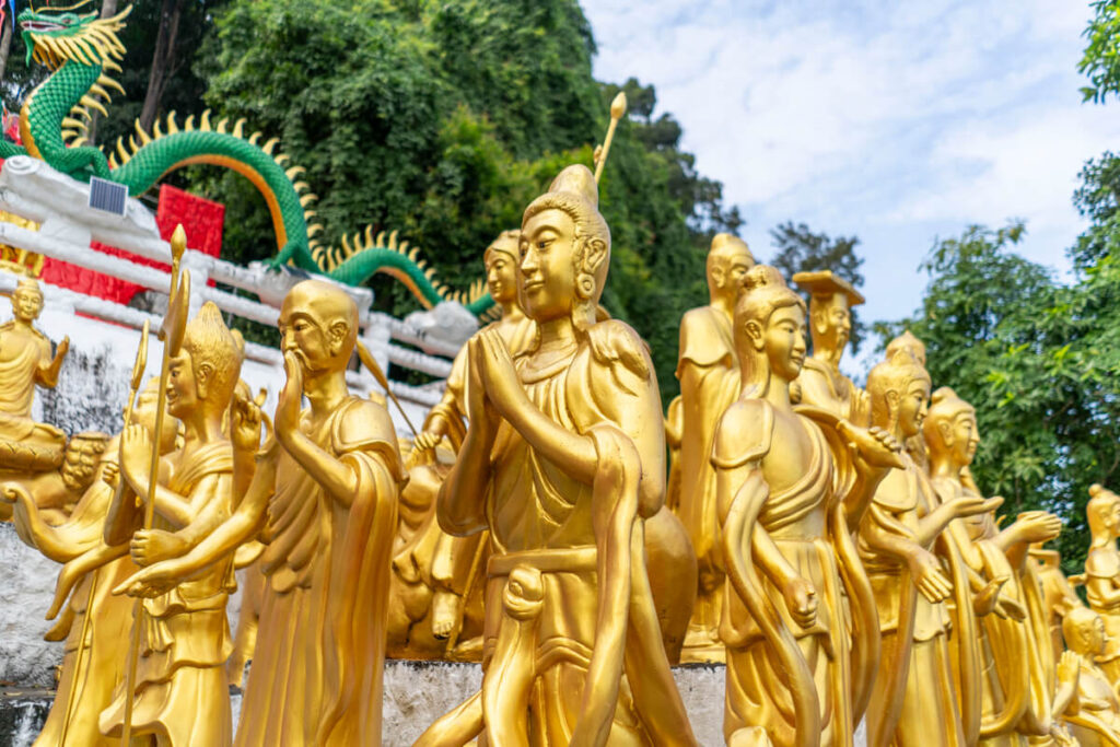 Mountain Buddha Temple Statues