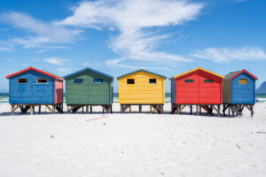 Muizenberg South Africa Colorful wooden houses
