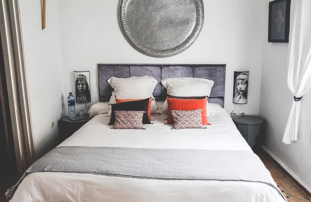 Riad-Lyon-Mogador-Essaouira-Marokko-Doppelzimmer-Bett