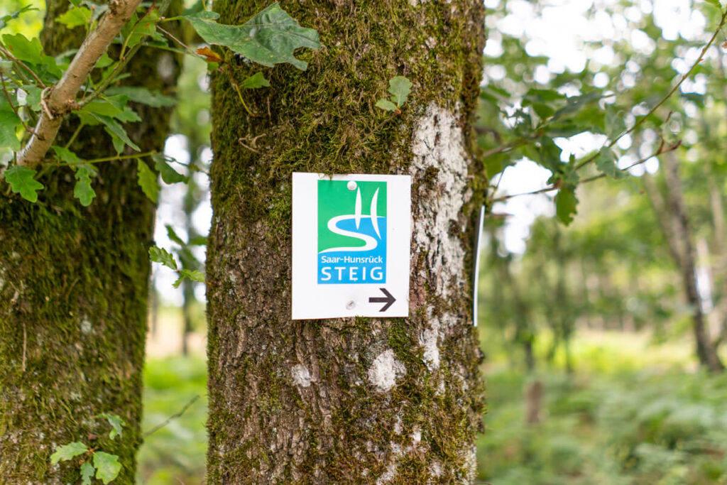 Saar-Hunsrück-Steig marking, path, sign