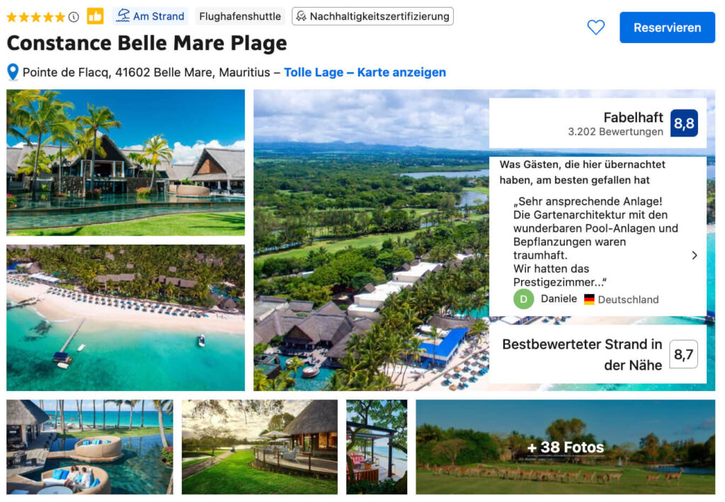 Schöne Hotels Mauritius Constance Belle Mare Plage