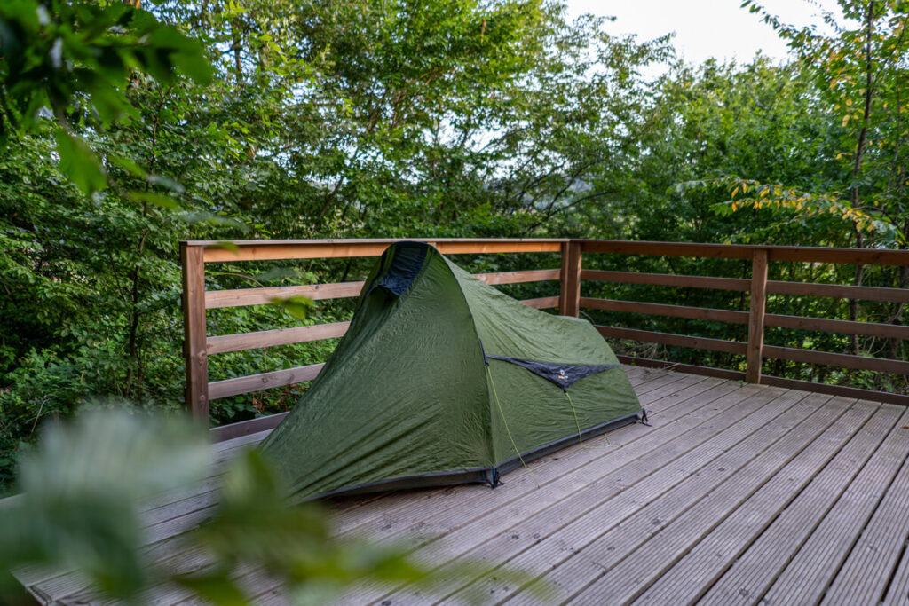 Trekkingcamp Keramik Mettlach tent Saar-Hunsrück-Steig