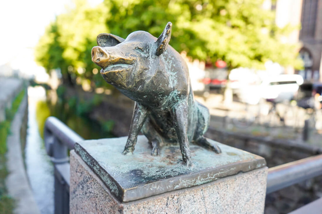 Wismar Sights Pig Bridge Statue