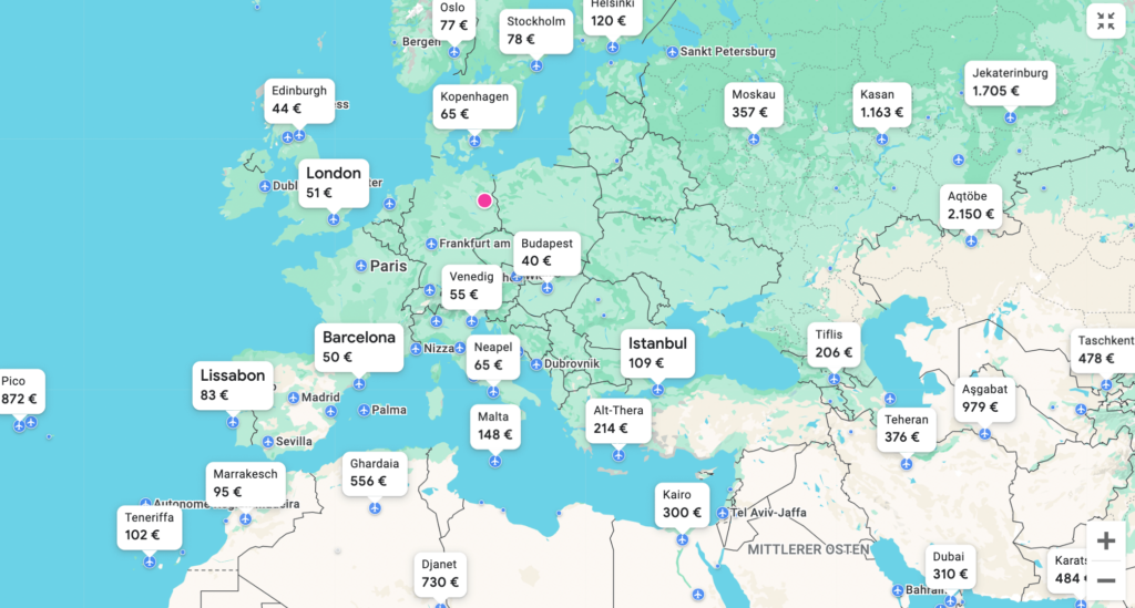 Пошук, бронювання рейсів Google Flights
