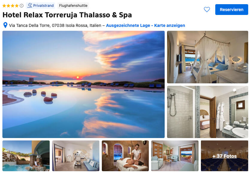 Strandhotel Sardinien Hotel Relax Torreruja Thalasso & Spa Re
