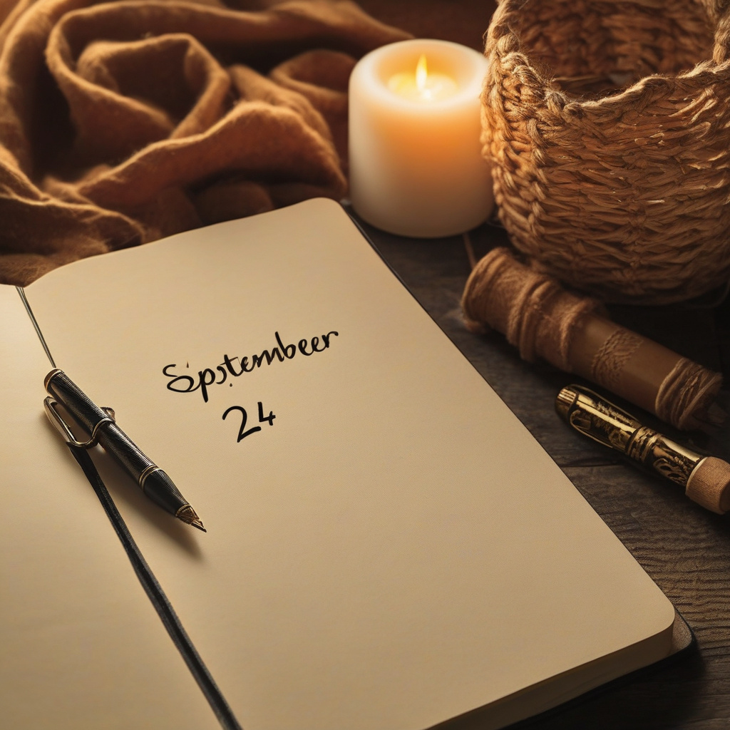 Warm notebook and pen 24 September