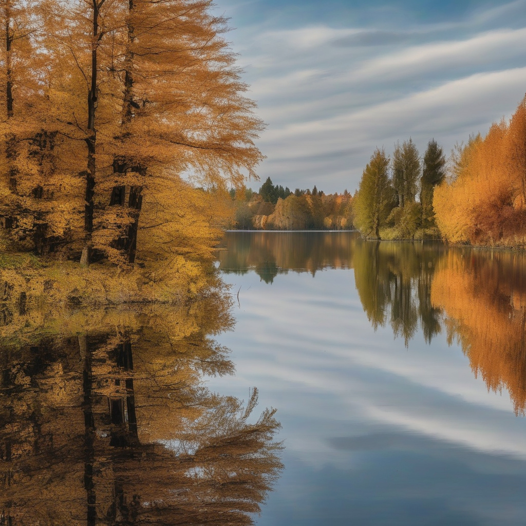 Water reflection in autumn on 18 September