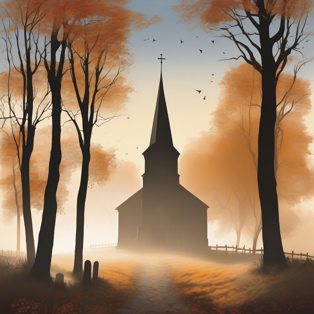 Autumn church illustration with 19 September