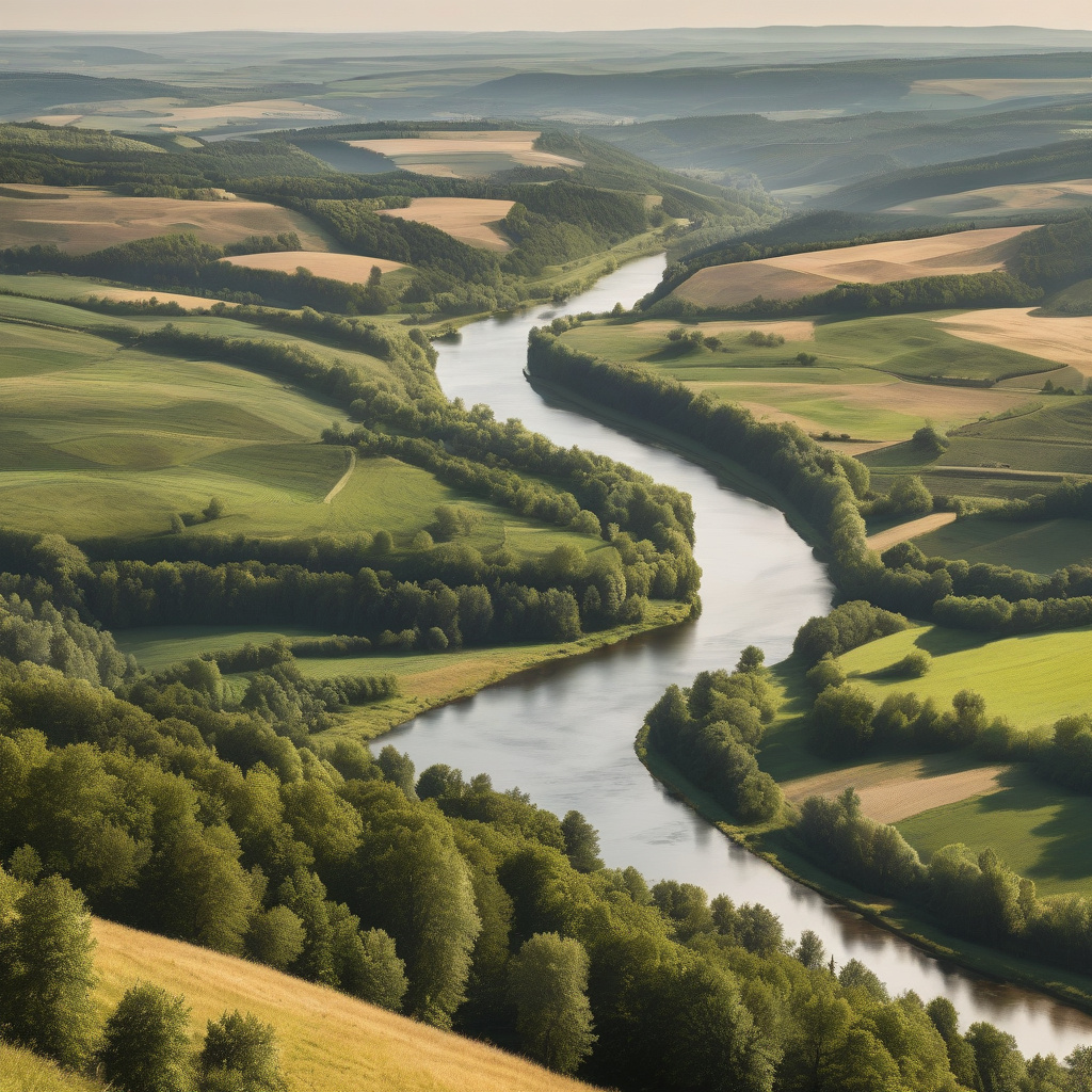 Ландшафт Центральної Європи: пагорби, річки, гармонійна природа