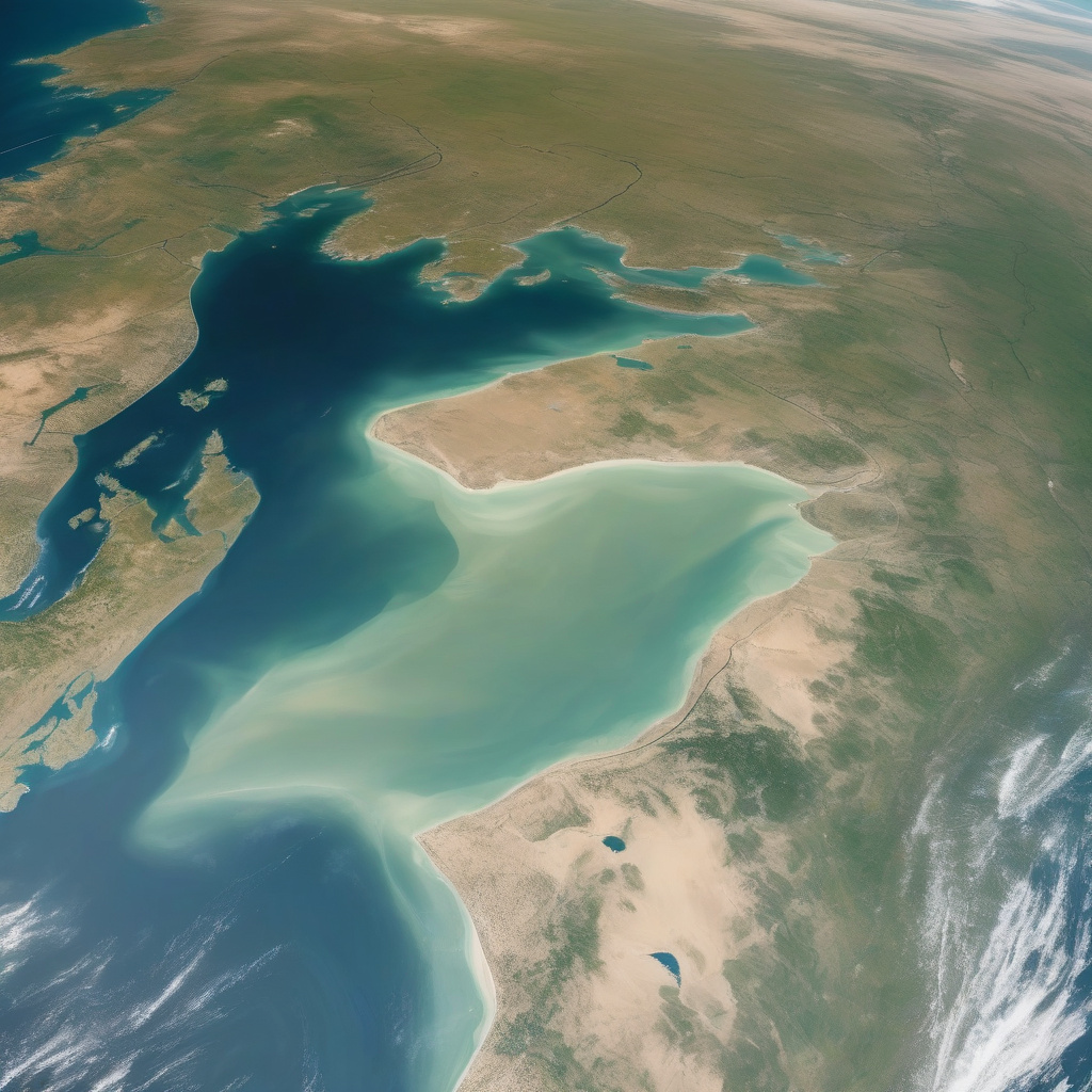 Північне море з вітровими електростанціями на тлі — інноваційний розвиток енергетики