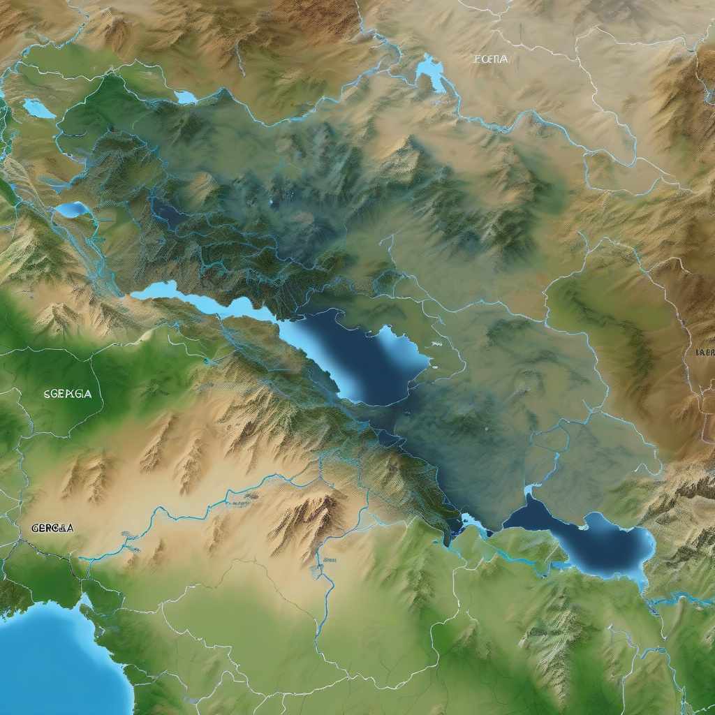 Кавказькі гори, Грузія, перехід між Європою і Азією
