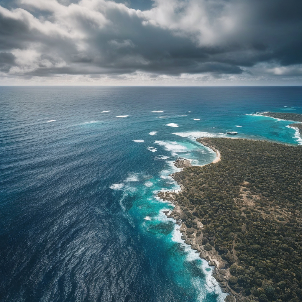 Бенгальська затока, гавані та острівний горизонт на Індійському океані Бенгальська затока, гавані та острівний горизонт на Індійському океані