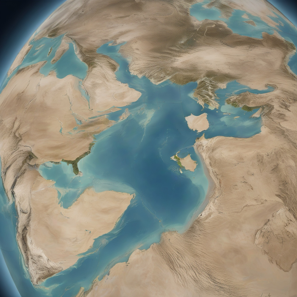 Вид на місце, де зустрічаються різні моря через вузькі протоки Морський горизонт, де зливаються дві акваторії, яхти та легка імла