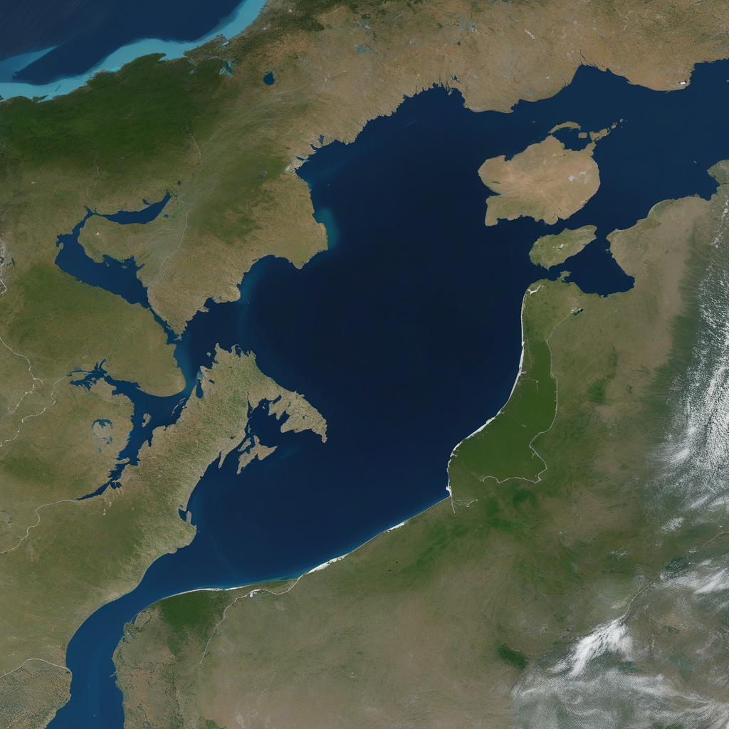 Cargo ship navigating the Danish Straits between Baltic and North Sea