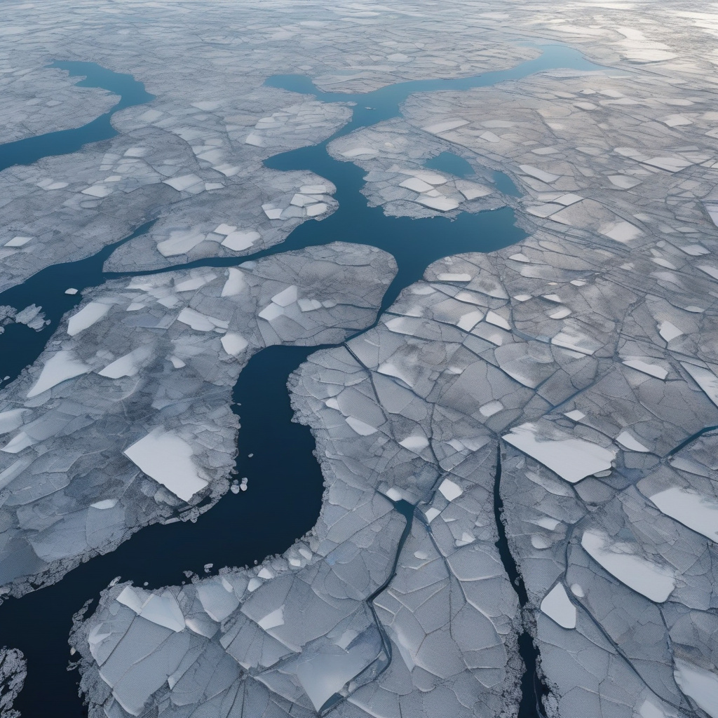 Льодяна Балтика на сході сонця: зимовий морський ландшафт Крижані простори Балтики взимку на горизонті, сонячний морозний день