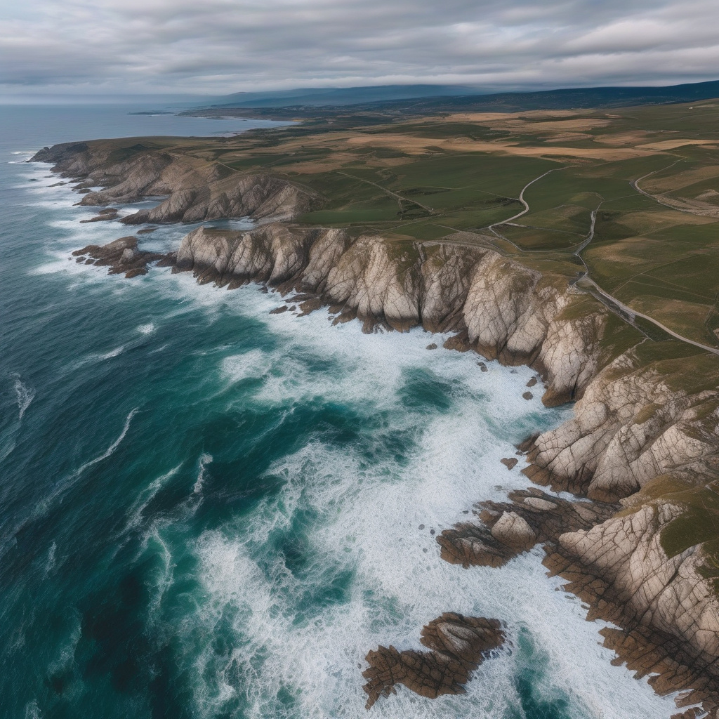 North Sea rough waters and a distant ship, travel safety concern
