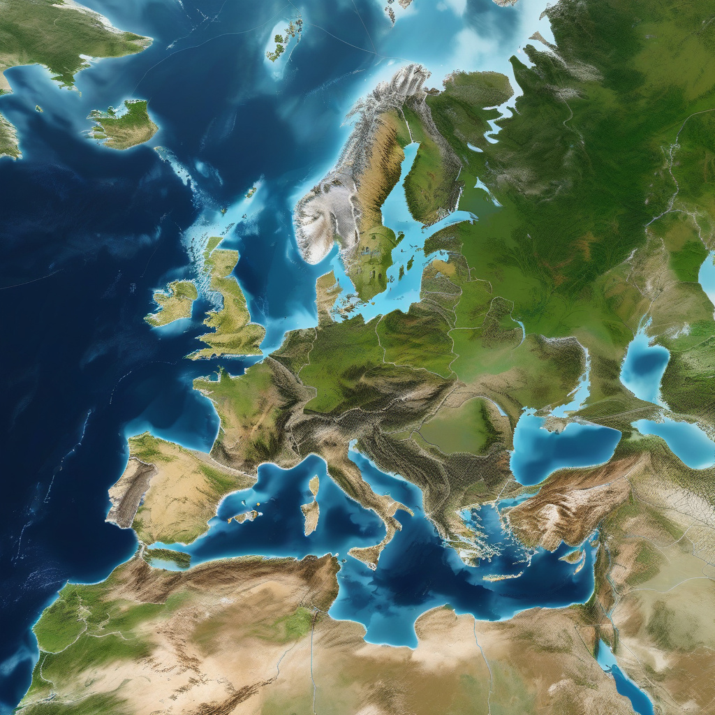 Western Europe map guide borders regional travel