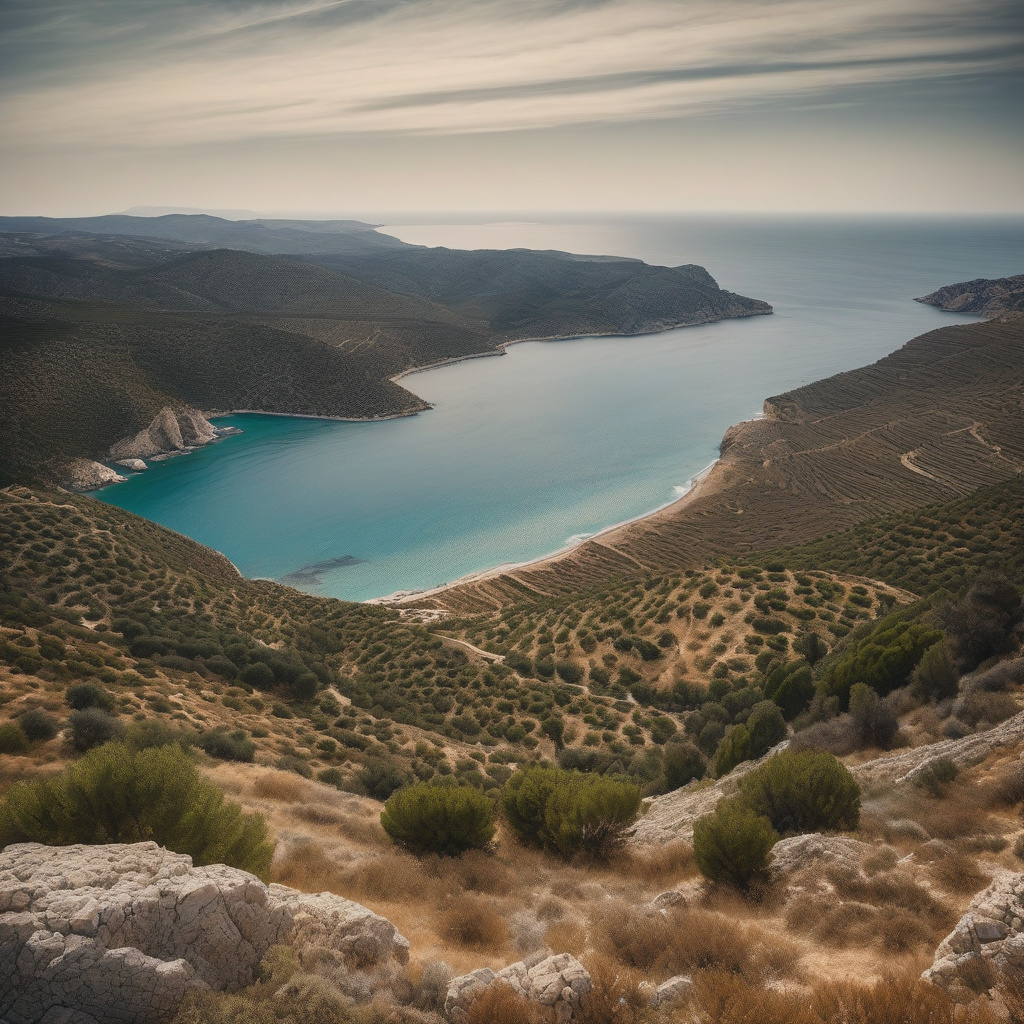 Vineyard landscape along the Italian Mediterranean coast
