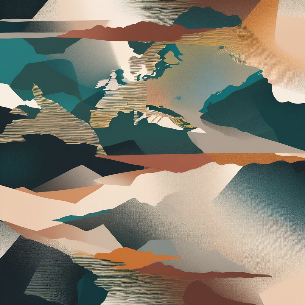 Caucasus landscape on travel route between Europe and Asia