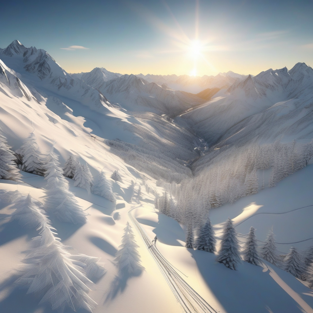 Сімейний відпочинок у Альпах: діти і дорослі на лижах разом з інструктором, спокійна синя траса, казкова зима Сімейна гірськолижна відпустка в Альпах, діти з інструктором на синій трасі, зима в Європі