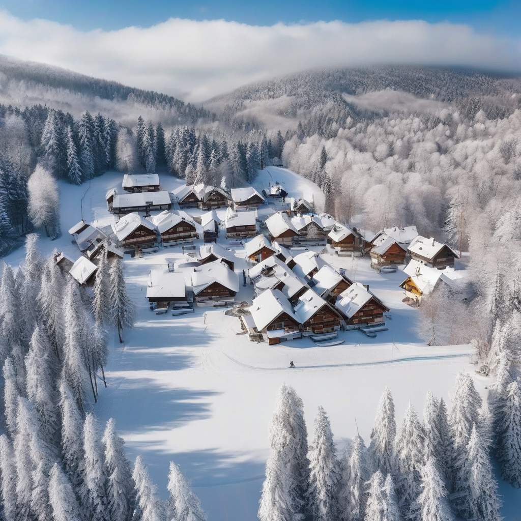 Зимова прогулянка по старому Закопане, святкова ілюмінація та ресторани Нічна засніжена вулиця Закопане з ресторанами та святковою ілюмінацією