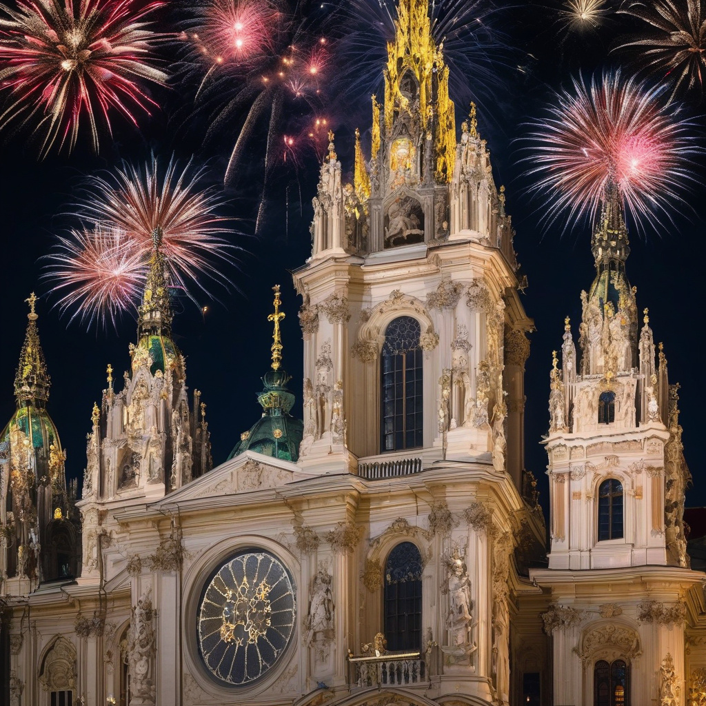 Нічний Відень у святкових вогниках — новорічна атмосфера та класика нічний Відень з вогниками, прикрашені вулиці святкування Нового року