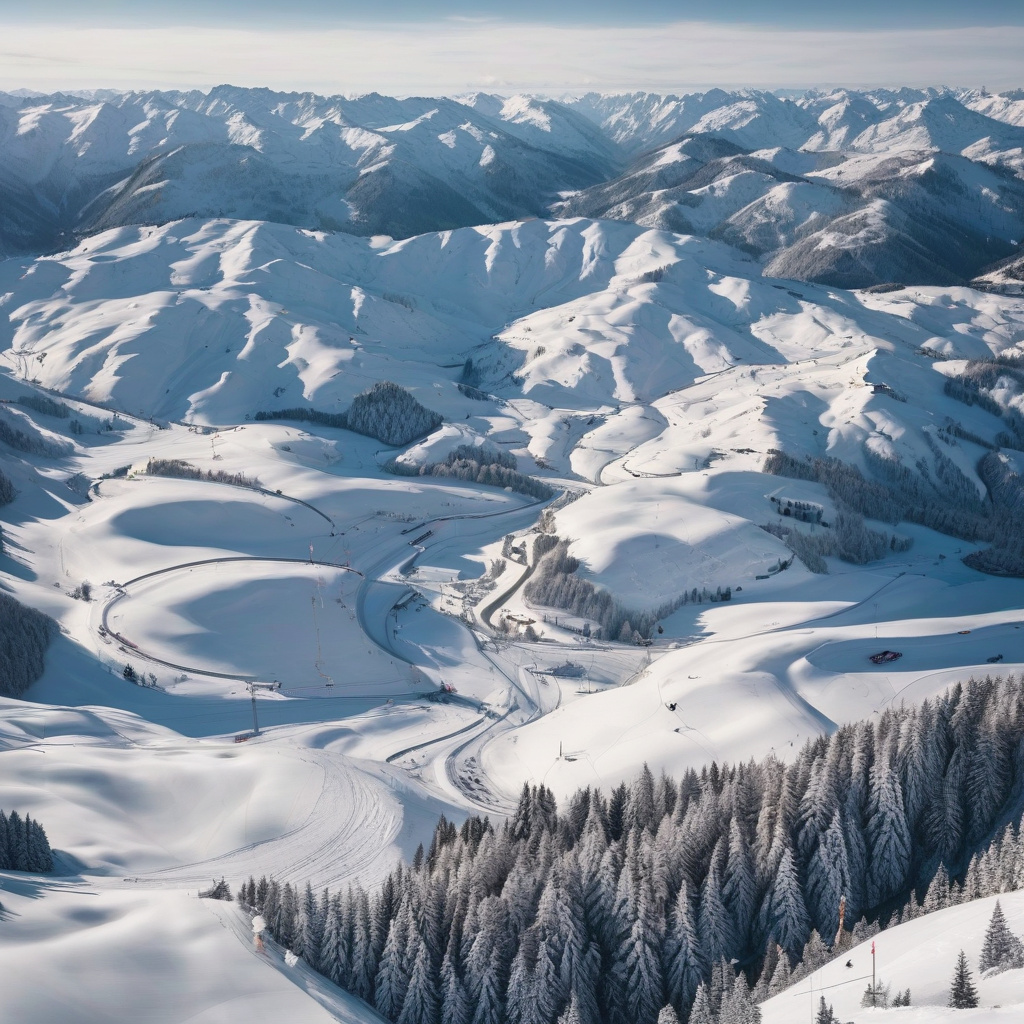 Avalanche panorama Kitzbühel — вид з вершини на трасу та історичне містечко взимку