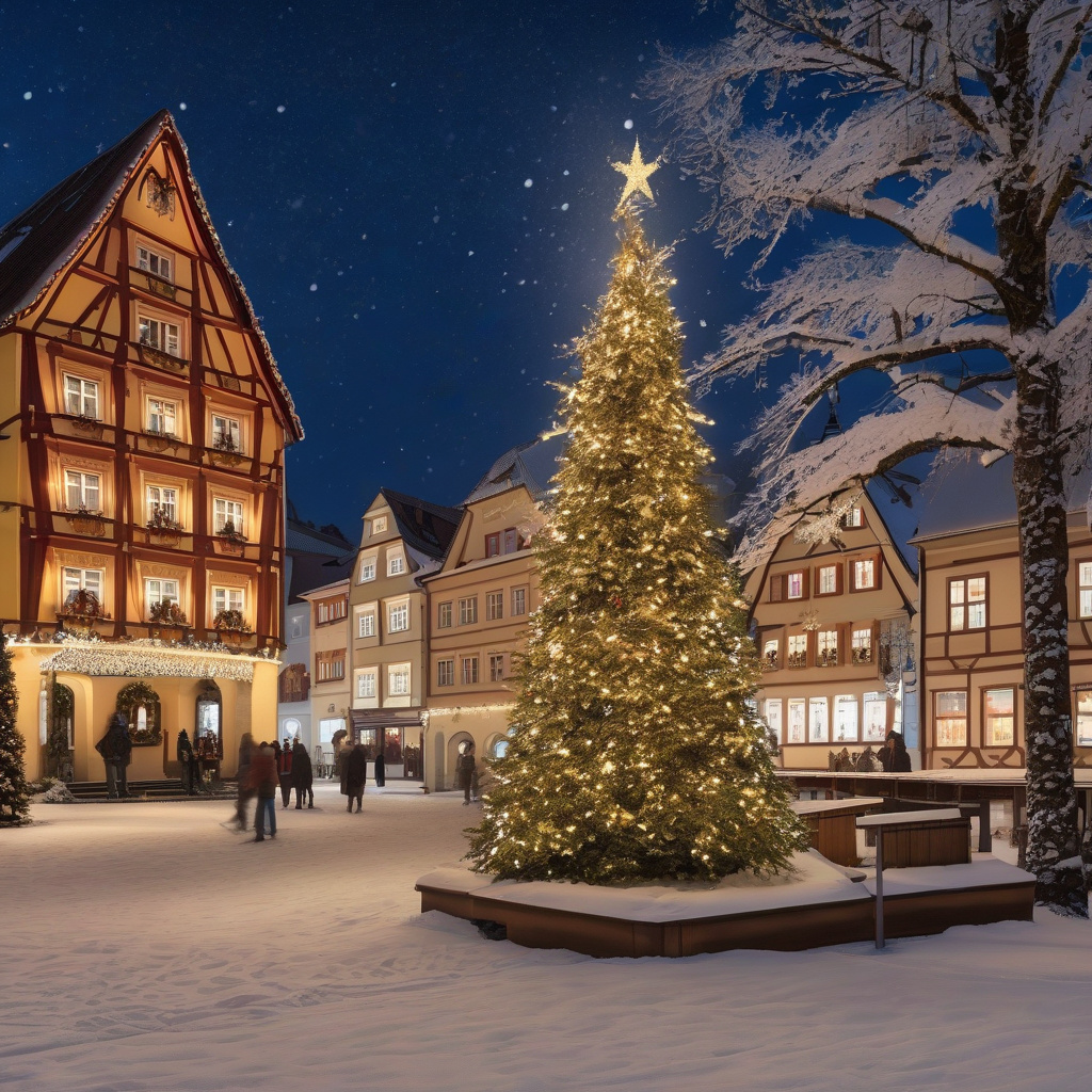 Традиційний різдвяний ярмарок у Нюрнберзі: ілюмінація та пряники Lebkuchen Головний ялинковий майданчик і традиційні ятки на різдвяному ярмарку Нюрнберга