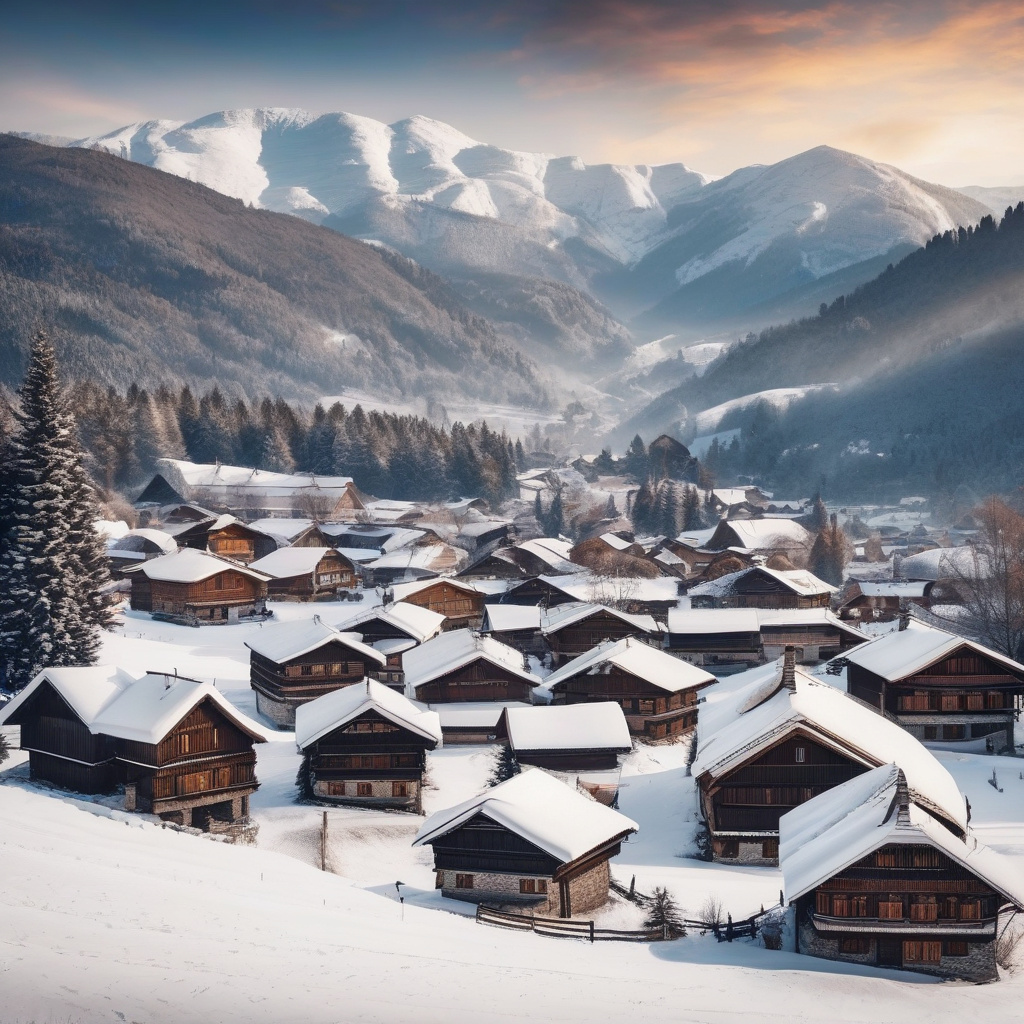 Карпати взимку — Новий рік, засніжені будинки і ілюмінація Карпати Новий рік засніжені будинки зблиску вогнів
