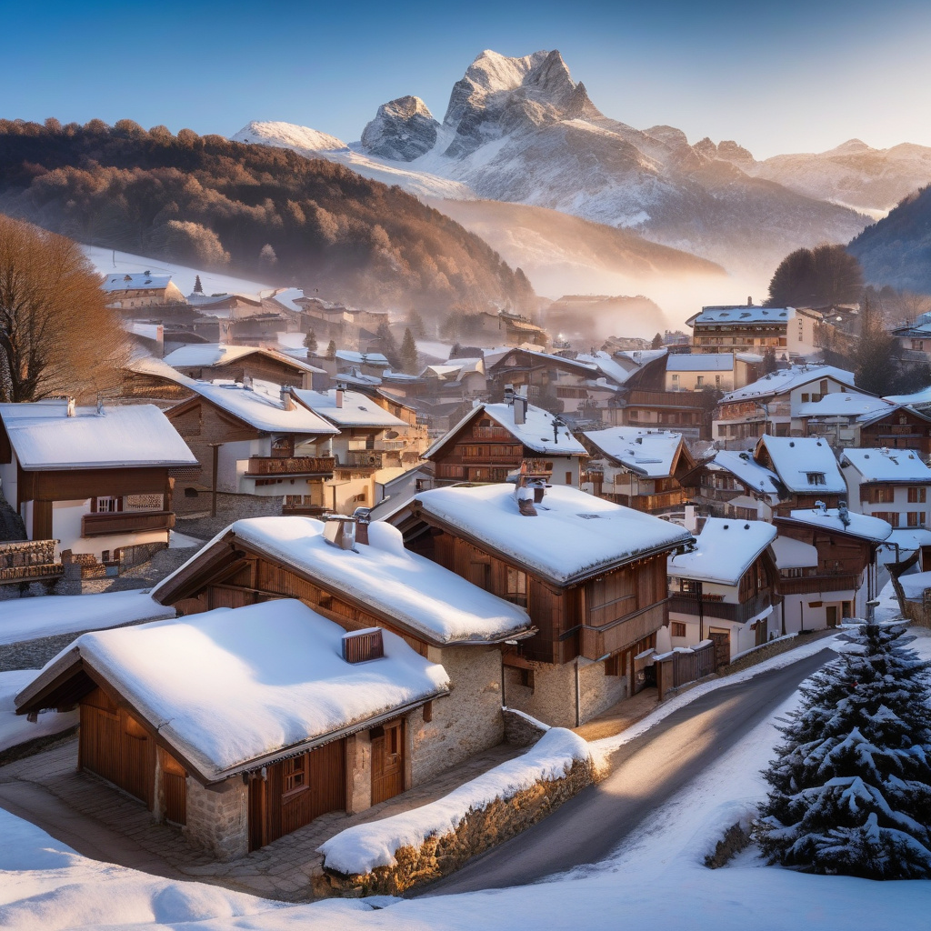 Альпійський курорт у період свят – січневий зимовий настрій 2026 Святкова атмосфера французького гірськолижного курорту у січні