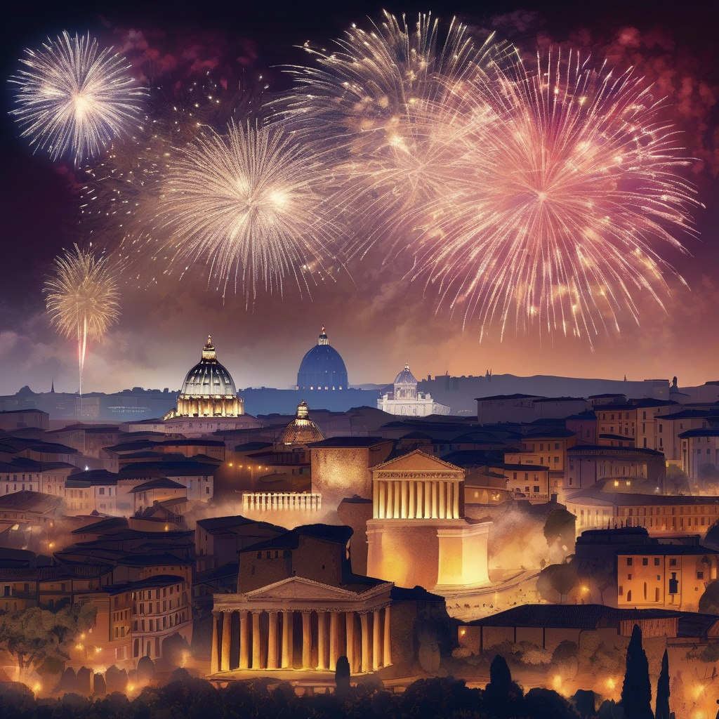 Святковий Рим: ілюмінація на площі Венеції, святкова атмосфера Новий рік у Римі: ілюмінація на площі Венеції, святкова атмосфера