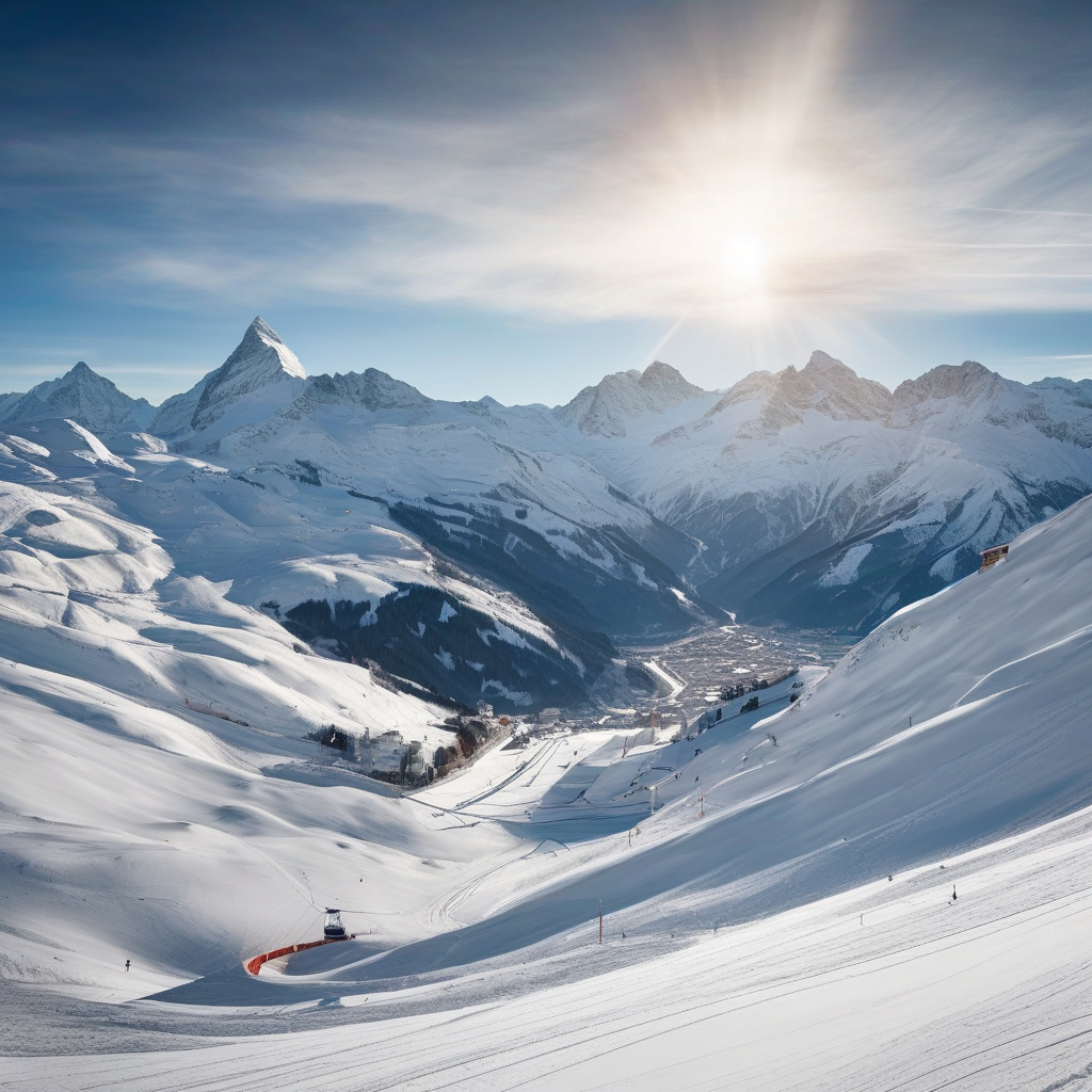 Зимовий вид на швейцарські гори, сервіс у сучасних готелях Гірськолижні курорти Швейцарії взимку, преміум-сервіс на альпійських схилах