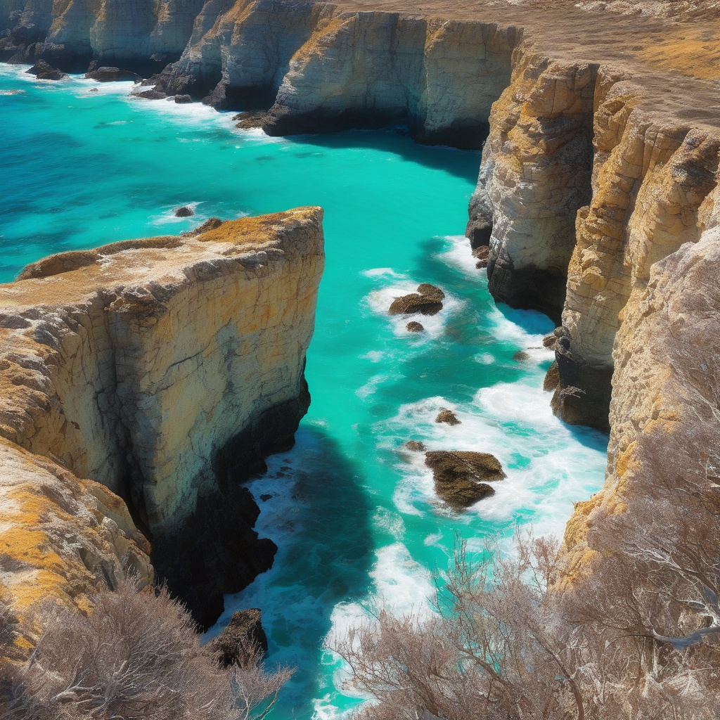 Алгарве, португальське узбережжя взимку: скелі, синє небо і зимове сонце Алгарве у Португалії: зима, скелі, синє море і сонце
