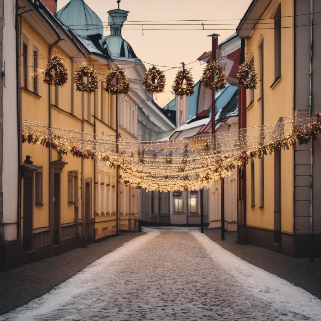 Світлове мистецтво: футуристичні арт-інсталяції в центрі Вільнюса на Різдво Світлові інсталяції та яскраві арт-об'єкти на вулицях Вільнюса у святкові дні