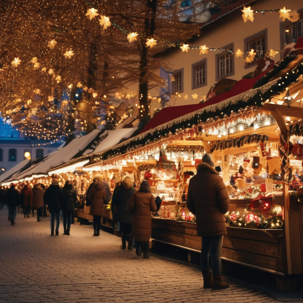 Мюнхен різдвяні ярмарки святковий настрій вечір