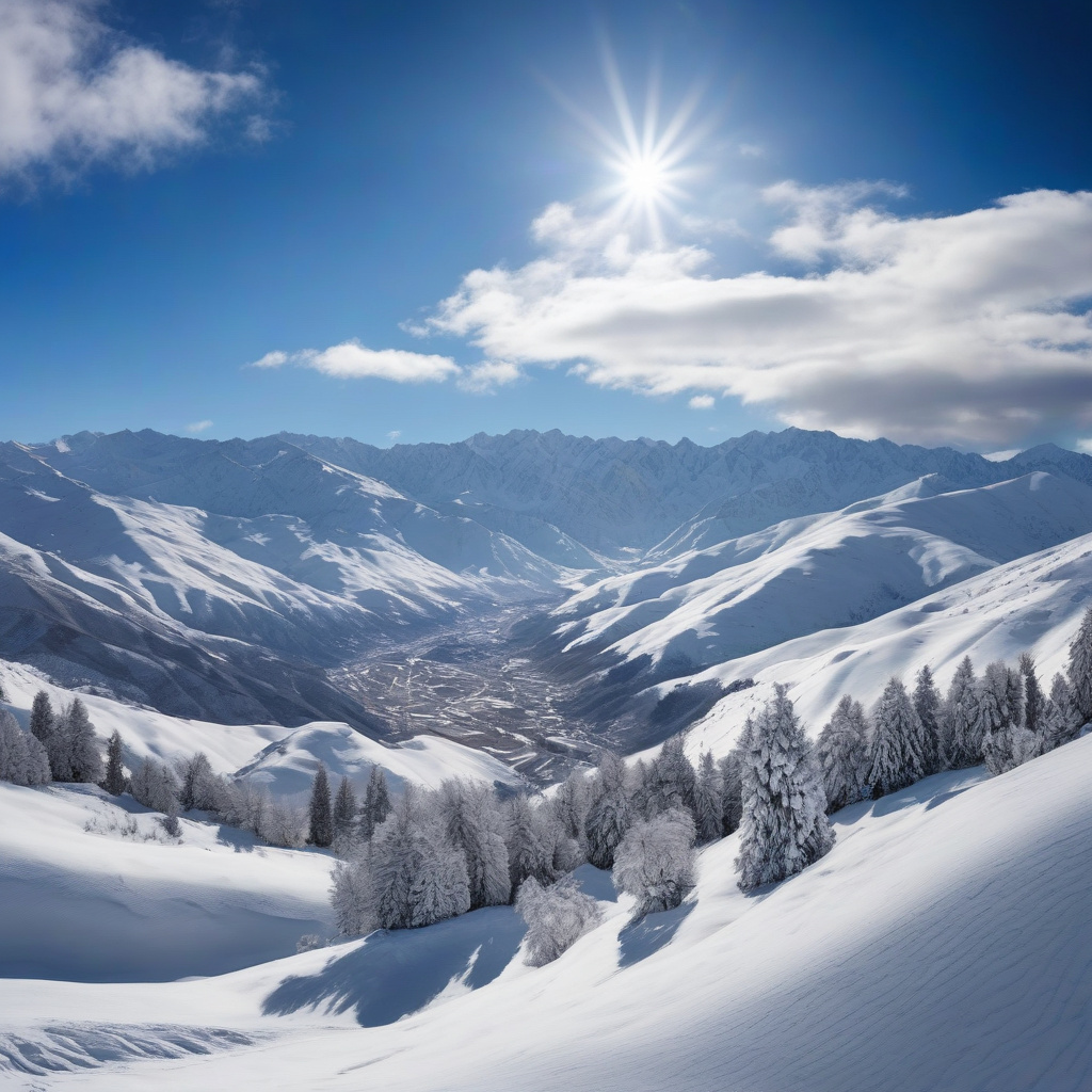 Лижник у горах Гудаурі — поєднання зимового спорту й сучасного сервісу, 2026 р. Лижник на фоні кавказьких гір у Грузії та новий готель на схилі