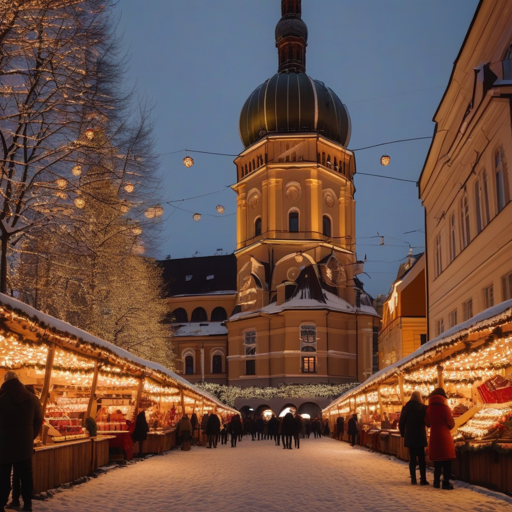 Рига Різдво Ярмарок Святкові Вогні центральна площа