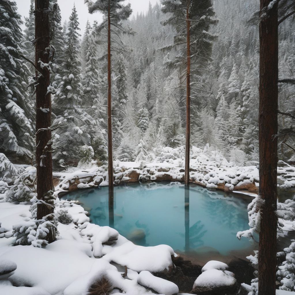 Атмосферний вечір у термальних джерелах Сатурнії, з кадром купальників під зорями