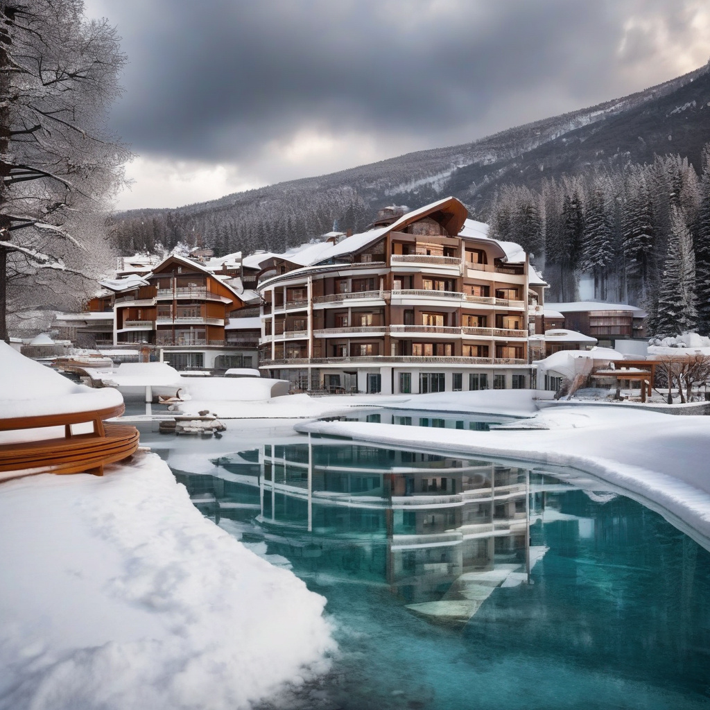 Вальс, Швейцарія: фотозона термального СПА з видом на Альпи