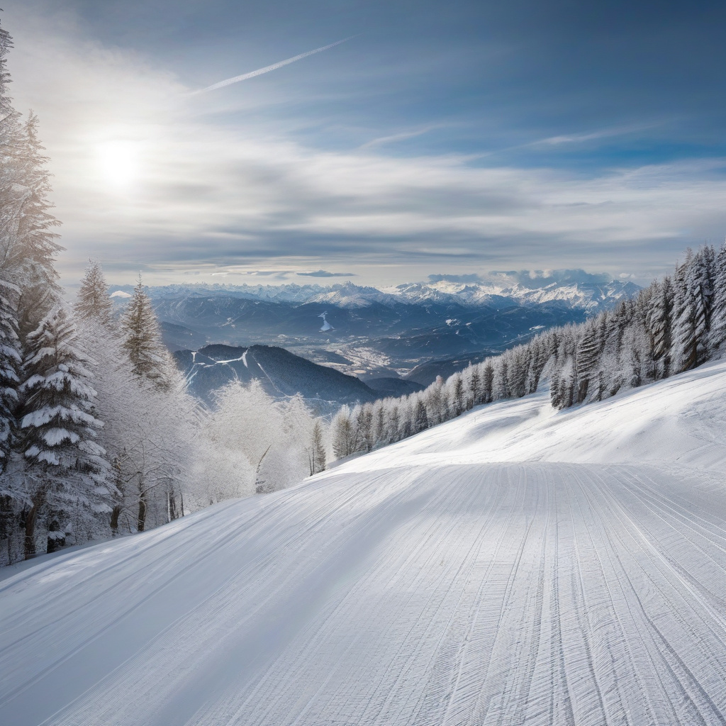 Зимові пейзажі словенського курорту для катання на лижах і сноуборді