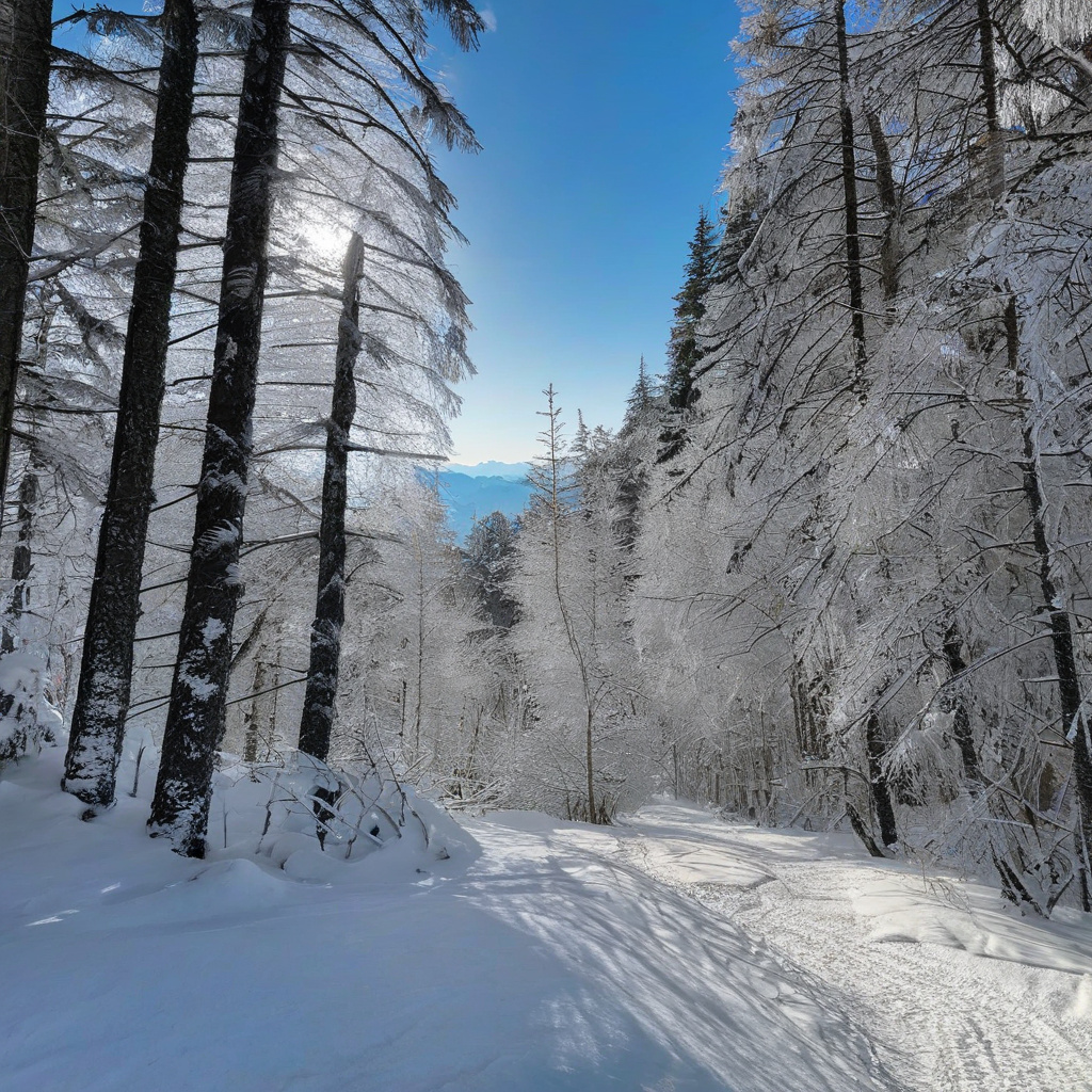 Вид з траси у Краньскій Горі, зимовий ранок, лижники готуються до старту